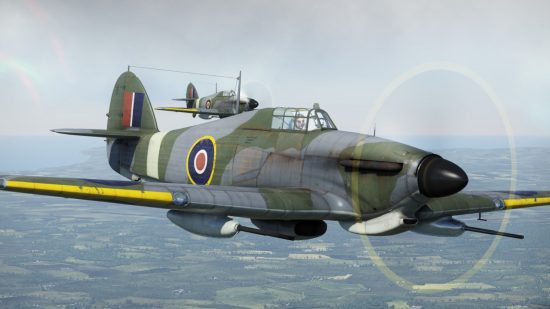guerra-trovão-aviões-furacão Captura de tela de um furacão britânico para o melhor guia de aviões do War Thunder