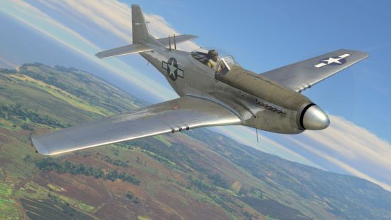 aviões-trovão-de-guerra-p51 Captura de tela de um avião de combate P51 para o melhor guia de aviões do War Thunder