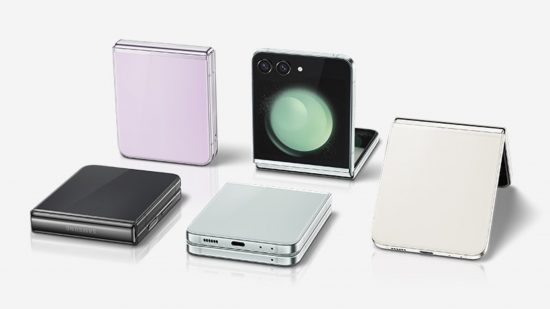 mais recente-samsung-phones-z-flip-5 Mais recentes telefones Samsung, O Z Flip5.