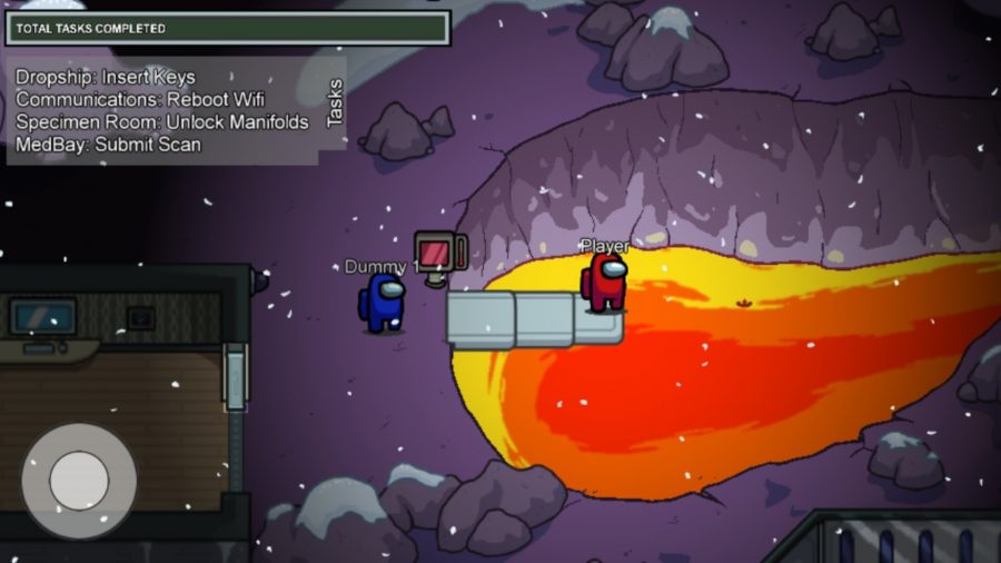 entre-nós-2 Entre nós personagem em pé sobre o poço de lava