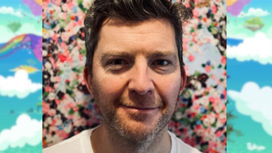 Entrevista com Pinata Smashlings: o tiro na cabeça de Darran Garnham colado em um fundo pinataverse desfocado