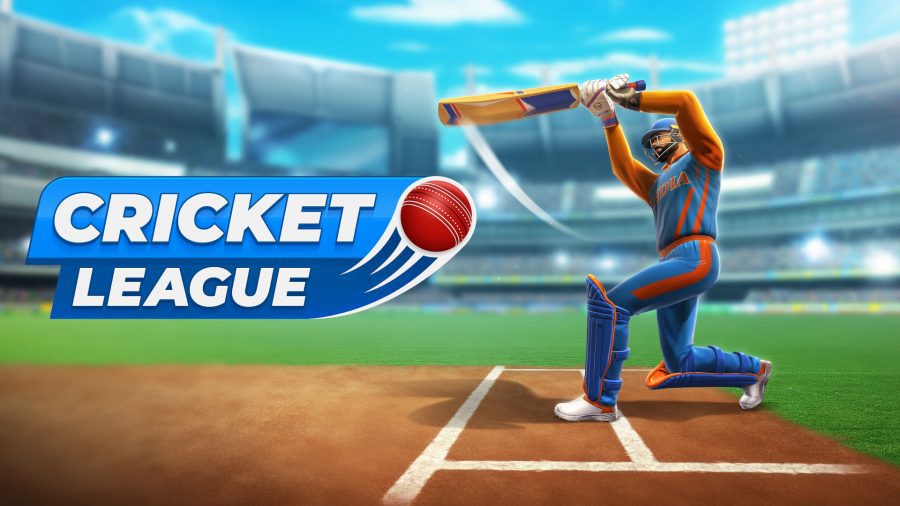 Arte da capa de um dos jogos de críquete online mais populares, Cricket League