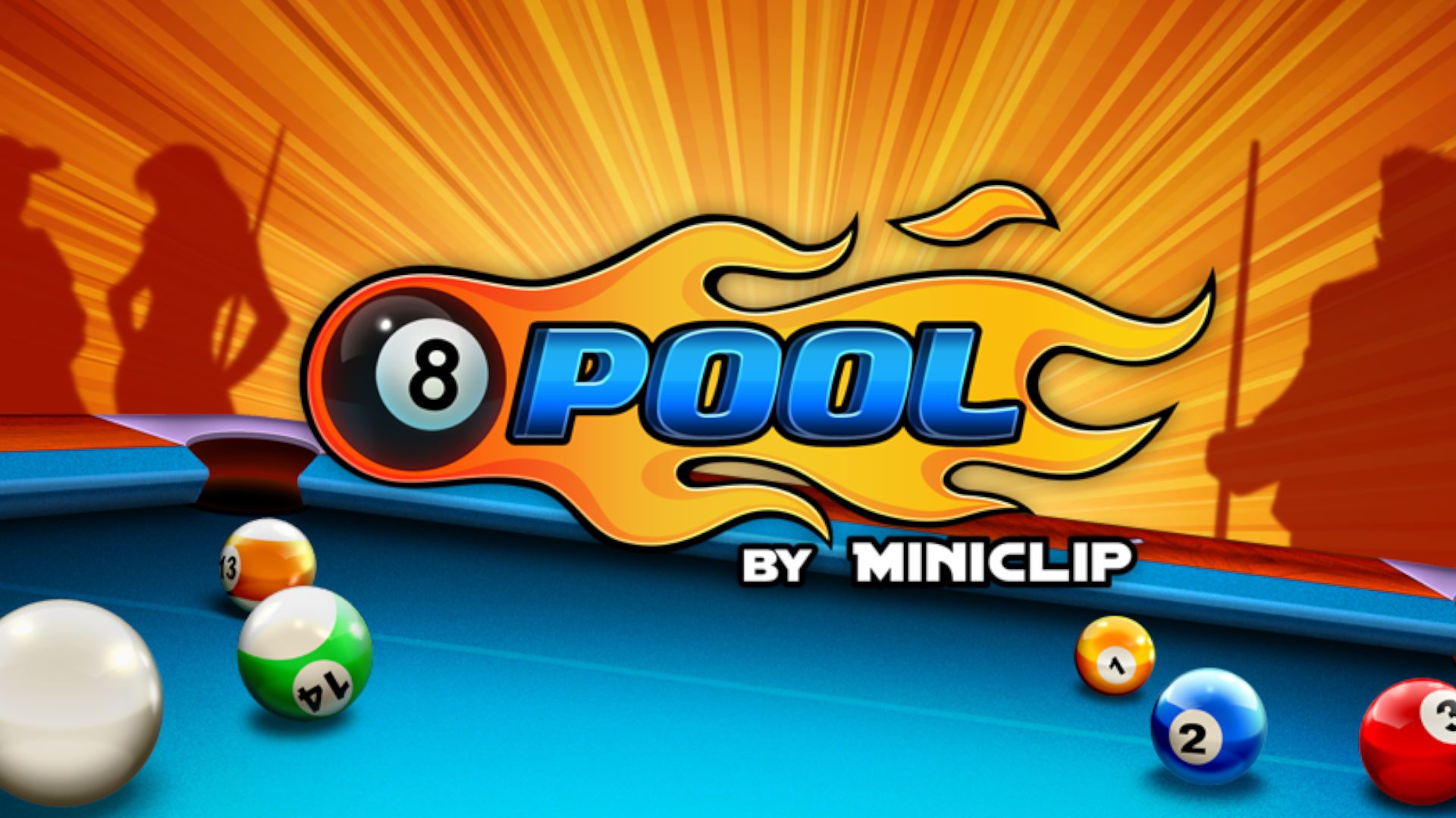 Arte chave para 8 Ball Pool, um dos jogos de sinuca online mais populares