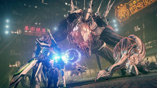Hack-and-slash-games: Uma captura de tela de Astral Chain