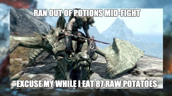 Imagem de Skyrim poções meme