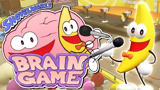 Jogos divertidos do Roblox: uma banana apresenta um programa de perguntas e respostas