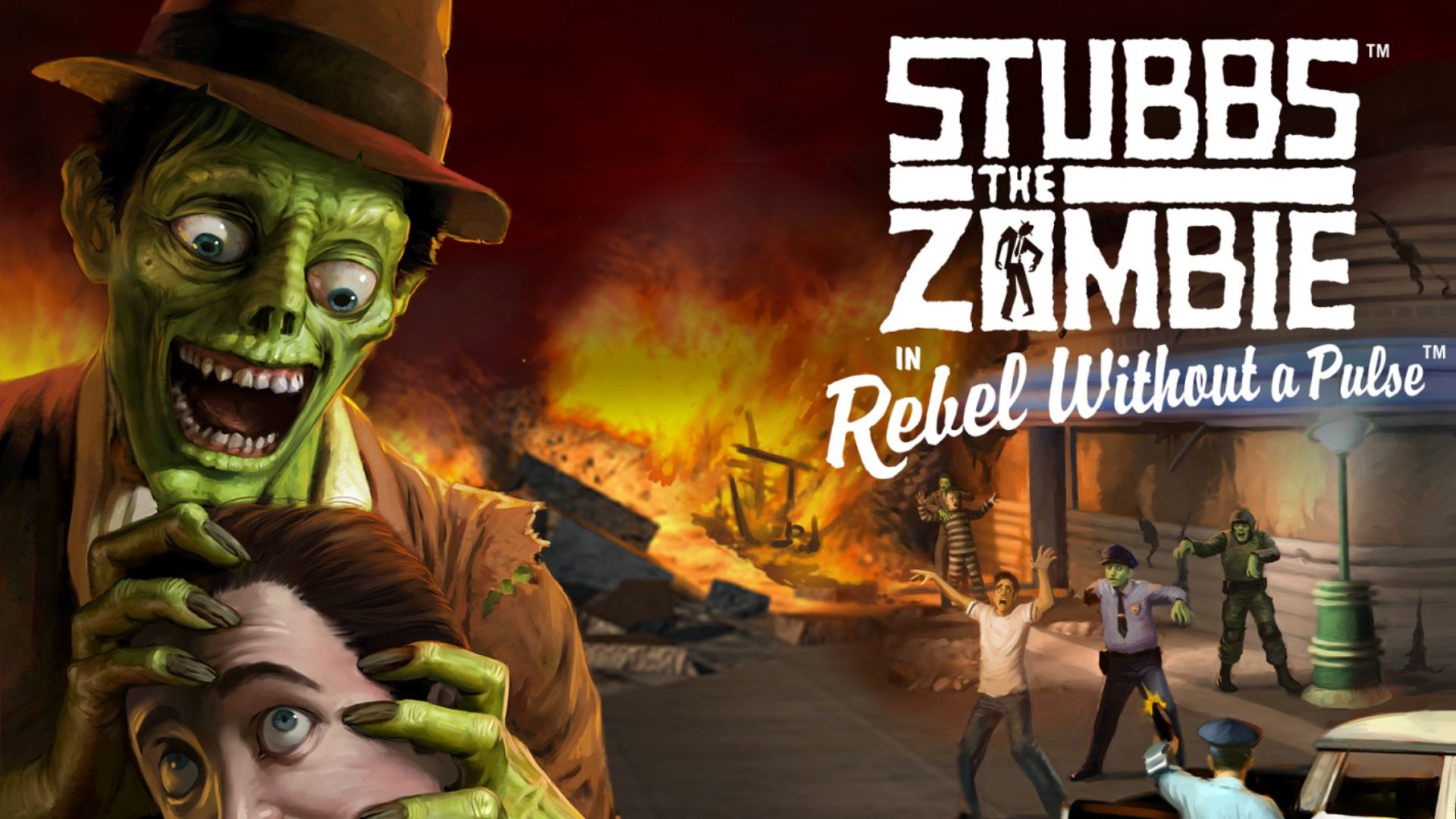 melhores esboços de jogos de zumbi Stubbs segurando a cabeça de um homem
