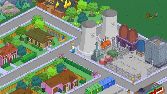 Jogos City Builder: uma captura de tela de Simpsons Tapped Out mostra a cidade de Springfield 