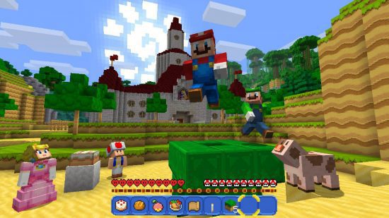 Jogos de construção de cidades: personagens do Super Mario aparecem no Minecraft
