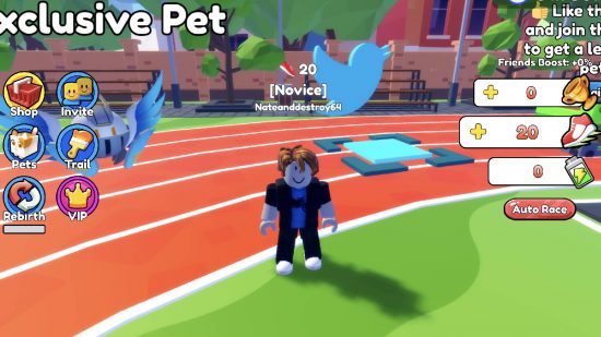 Códigos do Simulador Runstar: um avatar roblox em um lobby