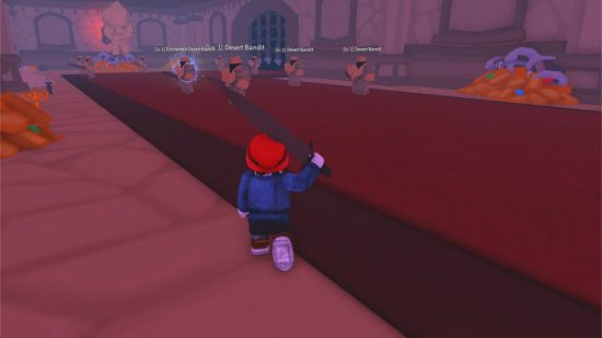 Lista de níveis de Elemental Dungeons – um avatar correndo por uma tumba