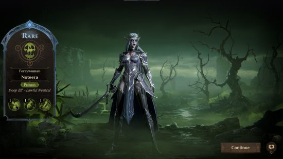 dragonheir deuses silenciosos revisão 3 Revisão de Dragonheir Silent Gods: uma captura de tela da tela do personagem de Noteera mostrando sua raridade e habilidades depois de puxá-la para a gacha ou obtê-la como parte da história