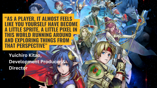 Entrevista com Star Ocean: The Second Story R – uma citação de Yuichiro Kitao que diz 