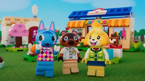 cruzamento de animais isabelle Animal Crossing Isabelle: versões Lego de vários personagens de Animal Crossing estão na praça da vila