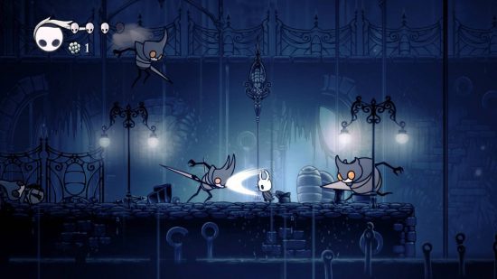 revisão do cavaleiro oco (5) Revisão de Hollow Knight: O Cavaleiro ataca vários insetos inimigos