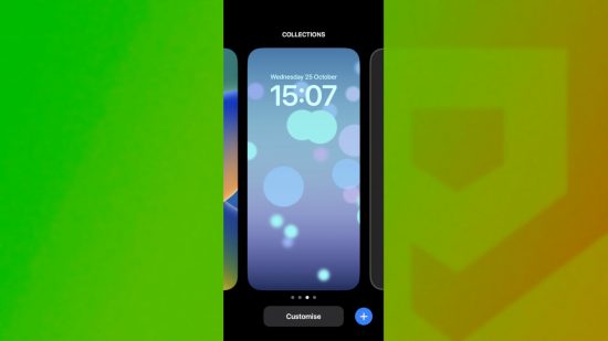 como excluir papel de parede na tela de bloqueio do iPhone, etapa dois Imagem personalizada sobre como excluir papel de parede no guia do iPhone com a segunda etapa para criar sua tela de bloqueio personalizada que abre a janela de personalização de papel de parede