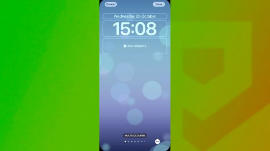 como excluir papel de parede na tela de bloqueio do iPhone, etapa quatro Imagem personalizada sobre como excluir papel de parede no guia do iPhone com a quarta etapa para personalizar sua tela de bloqueio, que é encontrar a opção de menu de widgets