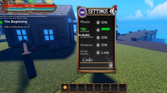 piratas-destino-códigos-resgate Tela de resgate de códigos Pirates Destiny