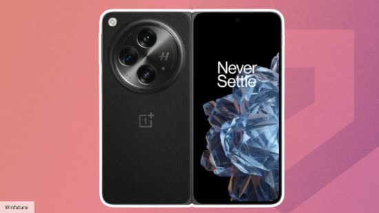design de vazamento aberto oneplus Imagem personalizada incluindo a imagem de vazamento do OnePlus Open do perfil frontal, cortesia do Winfuture