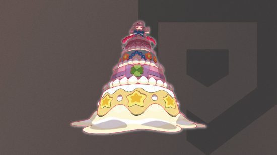 Pokémon Gigantamax Alcremie O Pokémon Gigantamax Alcremie se forma em um fundo temático do Pocket Tactics