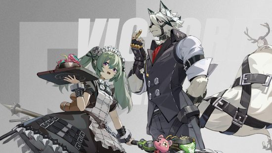 zona zenless zero caracteres vic 0 Personagens Zenless Zone Zero - membros Victoria Housekeeping contra um fundo cinza