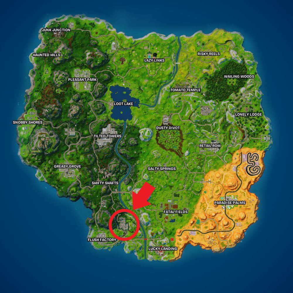 Melhores locais de pouso no armazém de descarga Fortnite OG