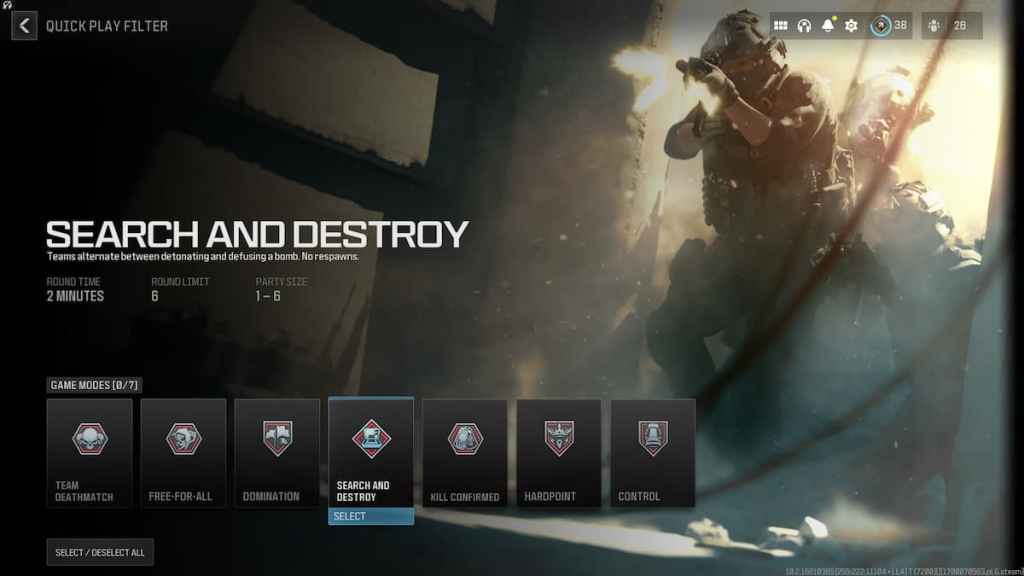 Você consegue fazer ping em Search and Destroy no MW3? lista de reprodução