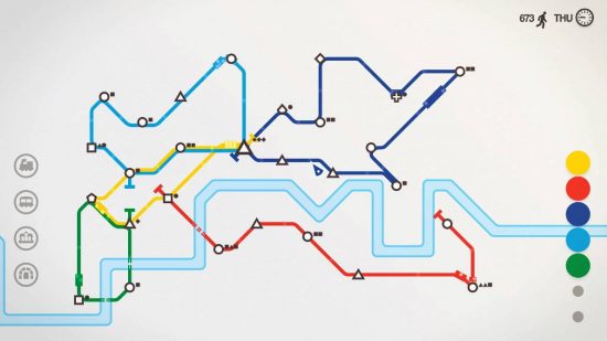 Train Games: uma cena esparsa mostra uma série de estações de metrô conectadas