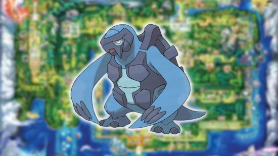 Pokémon-fóssil (3) Pokémon fóssil: arte principal mostra o Pokémon Carracosta