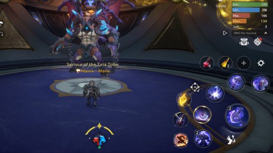 tarisland-preview-masmorra Captura de tela de uma batalha na masmorra contra um demônio para uma prévia de Tarisland