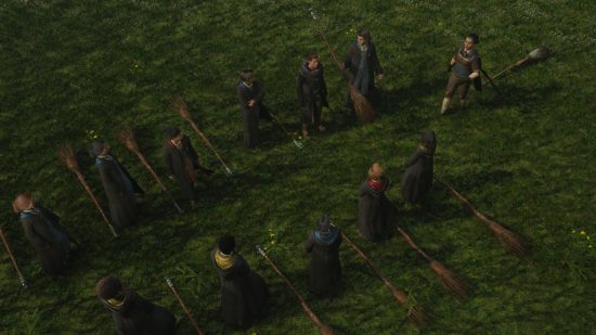 Aulas legadas de Hogwarts Aulas legadas de Hogwarts: alunos na aula de vôo