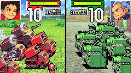 Captura de tela do Advance Wars lutando pelo melhor guia de jogos GBA