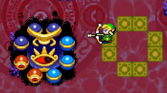 Captura de tela de Link enfrentando o chefe final no Minish Cap para a lista dos melhores jogos GBA
