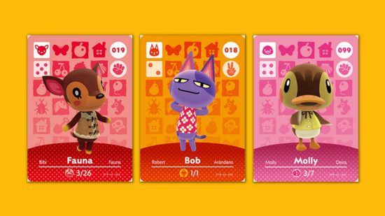 Cartões amiibo de Animal Crossing série 1 (1) Três cartas da série 1 de cartas amiibo de Animal Crossing