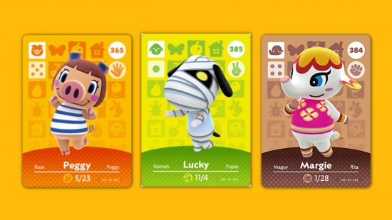 Cartões amiibo de Animal Crossing série 4 Três cartas da série 4 de cartas amiibo de Animal Crossing