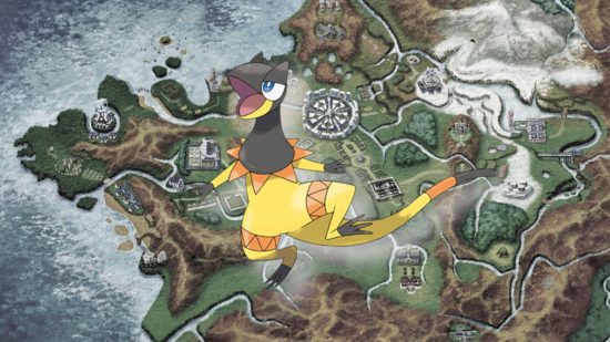 helióptil-evolução-3 Evolução do helióptil - Heliolisco na frente de um mapa de Kalos