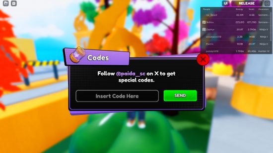 anime-souls-x-códigos (1) Tela de resgate de códigos Anime Souls X