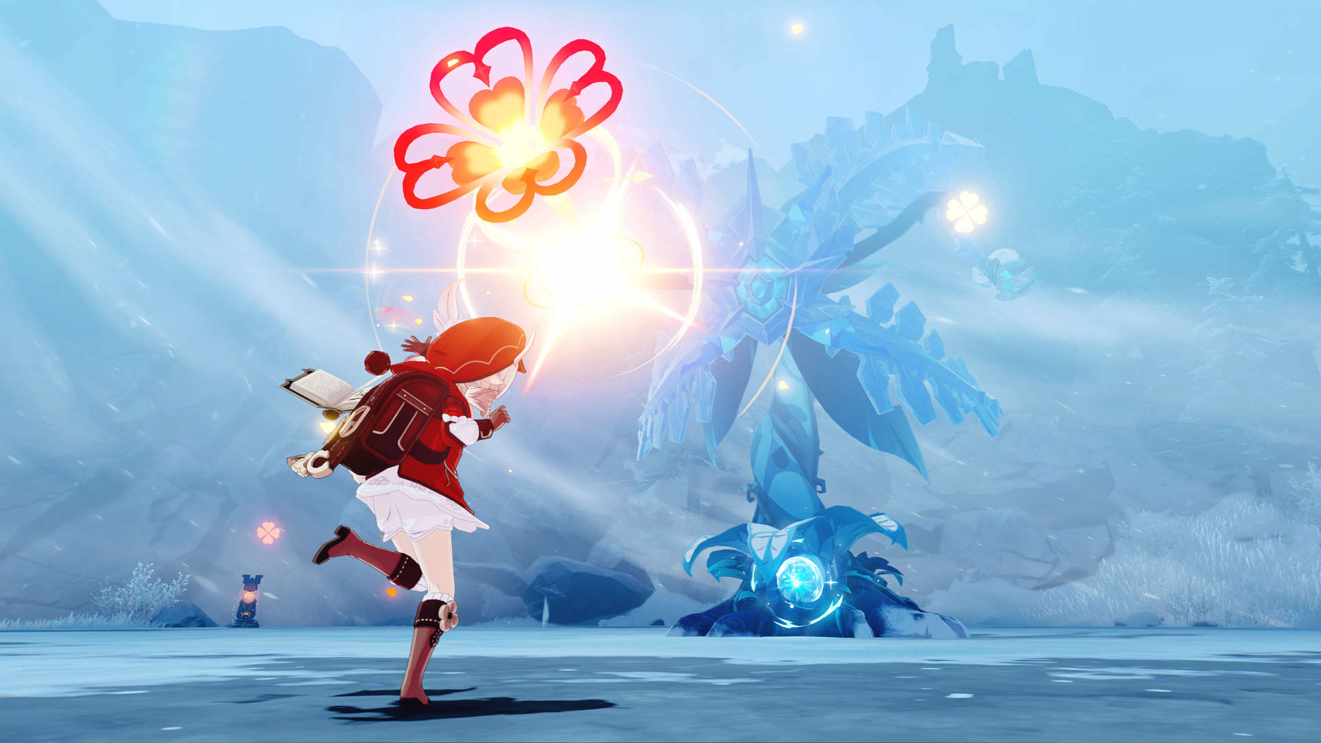 jogos-de-natal-3 Jogos de Natal - Klee atirando um laser em um inimigo gelado