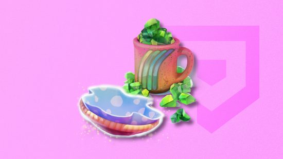 peridoto ruim jogo ar 2 Peridot jogo AR ruim: ninhos e pedras preciosas de Peridot colados com uma sombra projetada em um fundo PT rosa chiclete