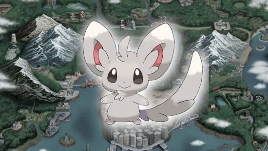 evolução minccino Evolução do Minccino - Minccino na frente de um mapa de Unova