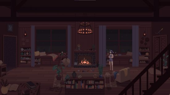 o tarô da irmandade da roda cósmica nos jogos 4 Tarô Cosmic Wheel Sisterhood em jogos: uma captura de tela do jogo mostrando Fortuna encontrando seu mentor pela primeira vez após ascender à feitiçaria