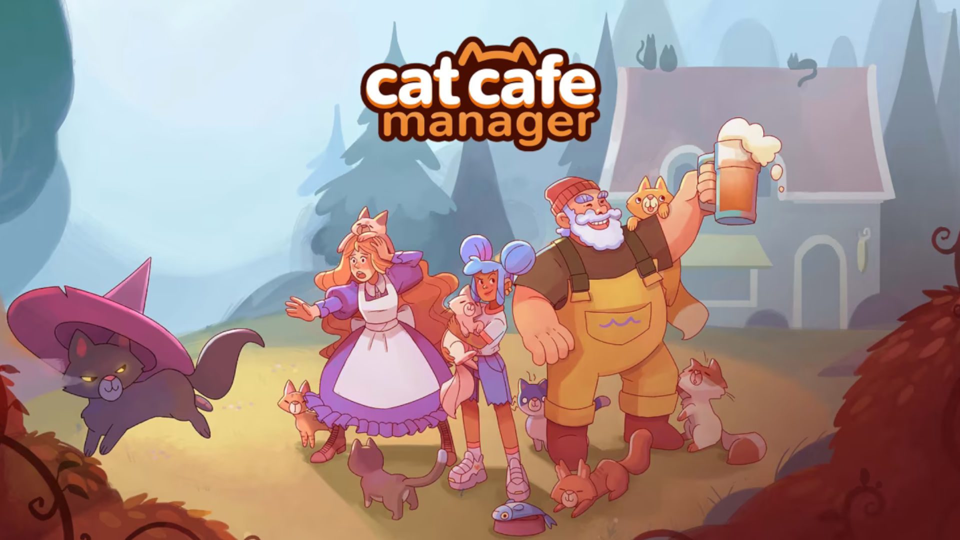 gato-jogos-cat-cafe-manager Arte da capa do Cat Cafe Manager