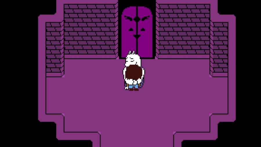 Recebendo um abraço de Toriel em Undertale