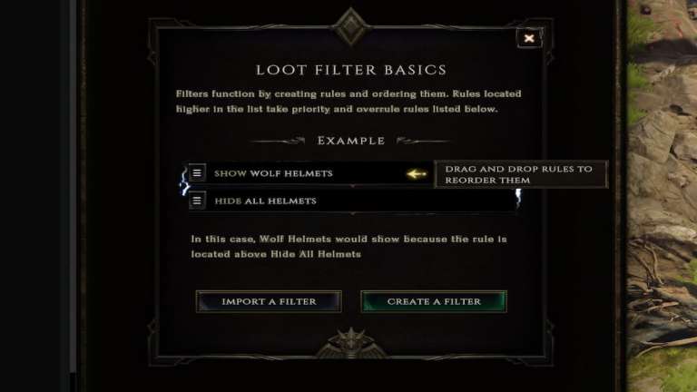 Como fazer um filtro de saque em Last Epoch