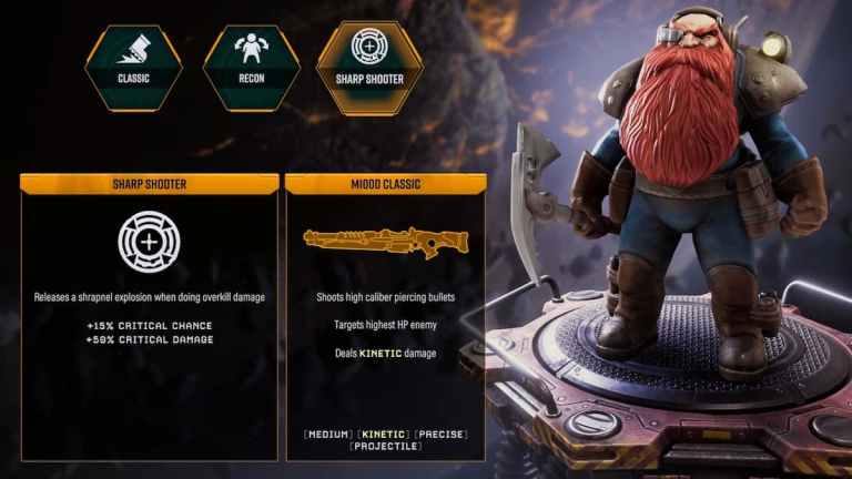 Deep Rock Galactic Survivor: guia de construção do Sniper Scout
