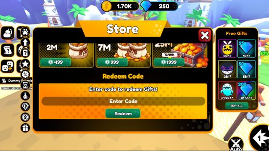 Como resgatar códigos do Simulador Prota no jogo Roblox