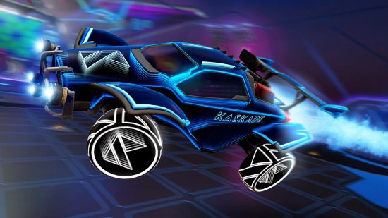 Captura de tela de um Octane azul especial para a lista dos melhores carros da Rocket League